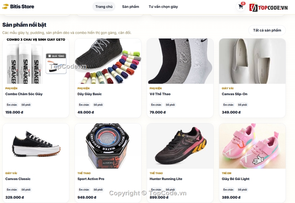 web sản phẩm,web bán sản phẩm,bitis